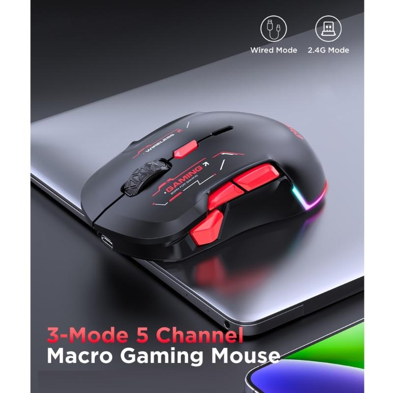 2.4G Wireless Mouse for Laptop Ergonomic Computer Mouse Adjustable 10000DPI 10 Button Cordless Mouse Wireless Mouse