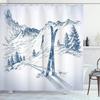 Winter Forest Shower Curtains Snow-covered Pine Alpine Peaks Idyllic Early Morning Scenery Seasonal Christmas Elk Bathroom Decor