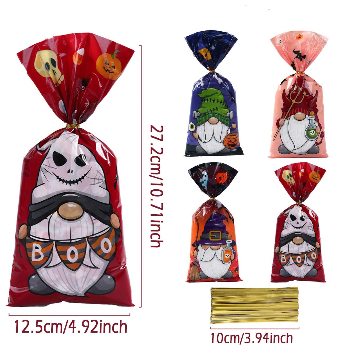 

25/50 шт. Сумка для сладостей в виде призрака на Хэллоуин, украшение на Хэллоуин 2024, пластиковая подарочная сумка для печенья, праздничные принадлежности для детей 25pcs