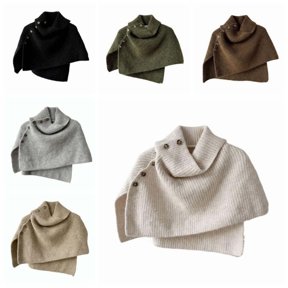 Thicken High Neck Scarf Warm Scarves Knitwear Classic Women Winter Shawl  Women