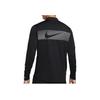 Nike Solid Color Stand Collar Long Sleeve Half Zip Running T-Shirt Men Tops Black FB8557-010