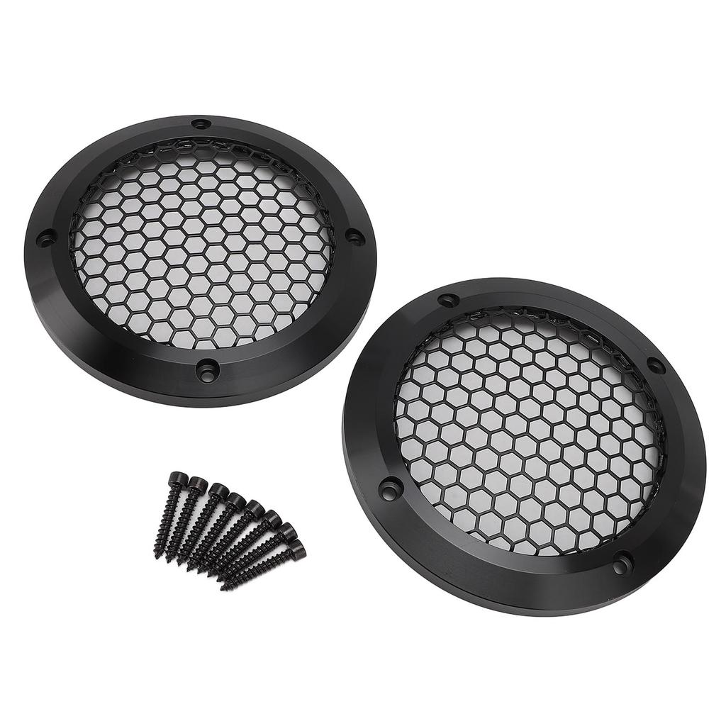 2pcs Speaker Covers Black Round Speaker Grill Mesh Decorative Subwoofer Car Speaker Grill Protector