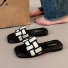 French flat-bottomed cool slippers women's summer outer wear fashion year new Xiaoxiangfeng women's seaside beach sandals