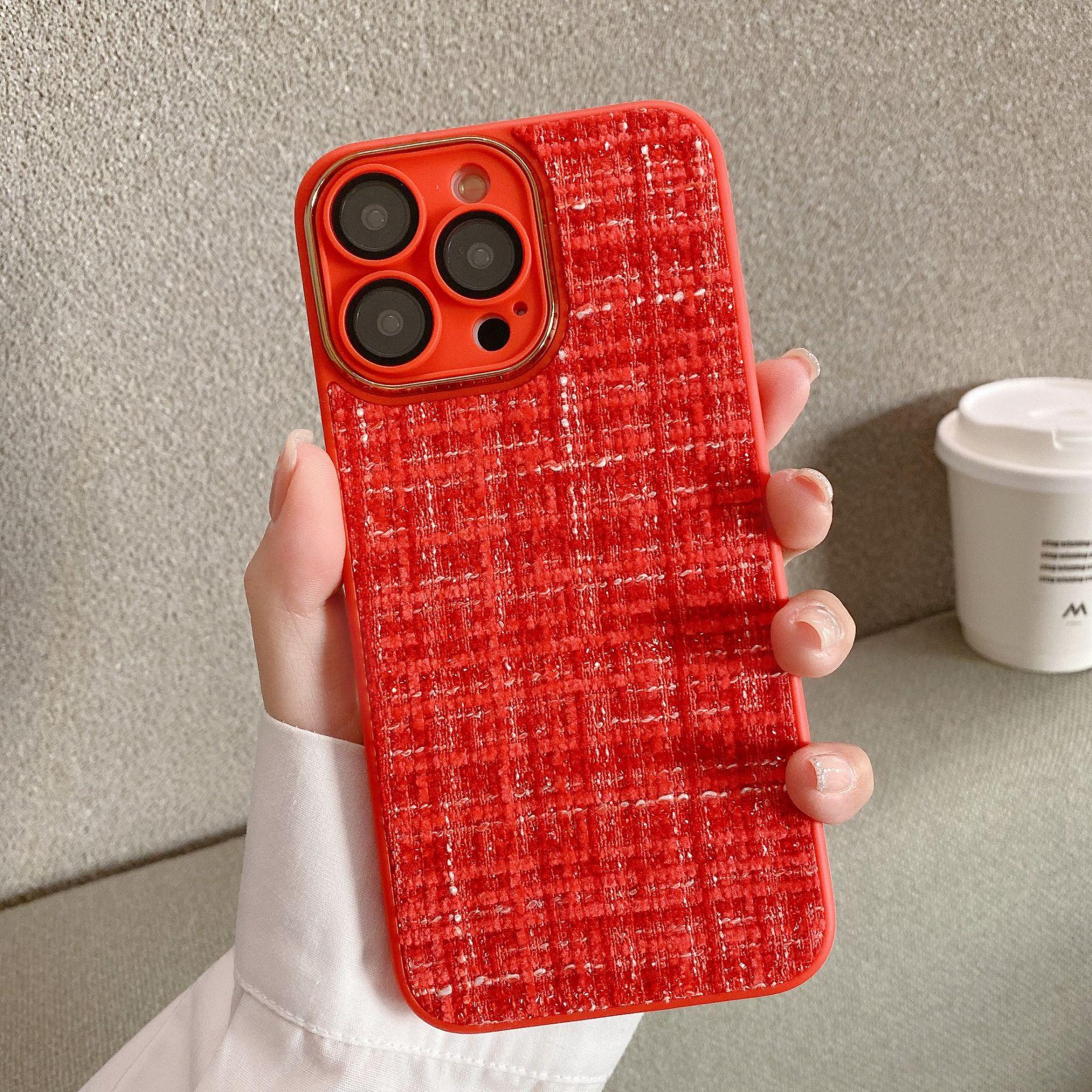 

Подходит для iPhone16ProMax Чехол для мобильного телефона с ароматом, Высококлассный Apple 15, Плюшевая ткань, Чехол для защиты от падений 14 iphone14pro красный