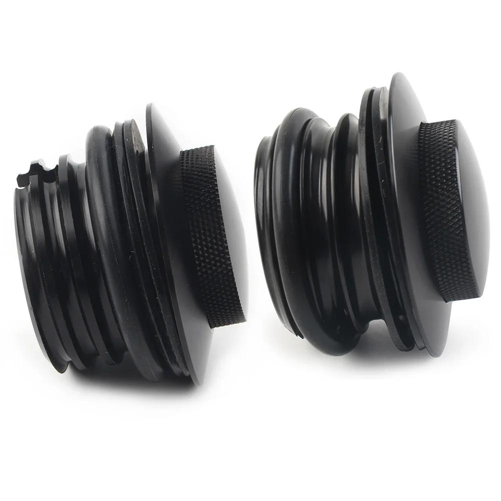 Motorcycle Left+Right Thread Flush Pop Up Gas Cap Vented Fuel Tank Cover For Harley Davidson Road King Softail Dyna