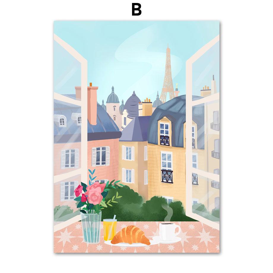 Šiaurės šalių Egėjo jūra Marokas Drobė Tapyba Mergina Kelionė Peizažas Sienos Menas Mėlynas vandenynas Plakatas Svetainė Namų apdaila Cuadros