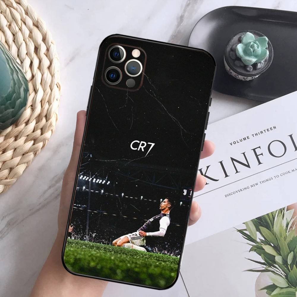 Fotbalový C-CR7 R-RonaldoS-S Kryt na telefon Pro iPhone 16,15,14,13,12 Mini 11 Pro XR,X,XS,MAX 7,8 Plus Silikonový Kryt Měkký Černý