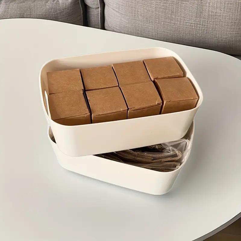 4pcs/1pc Desktop Miscellaneous Storage Box, Cosmetics and Snacks , Kitchen,Office, Home, Multifunctional Handheld Storage Box