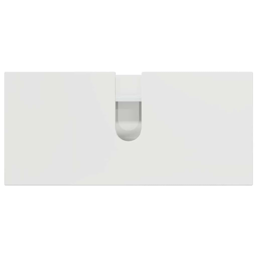 Bathroom Furniture Set 4 Pcs High Gloss White Plywood and Metal