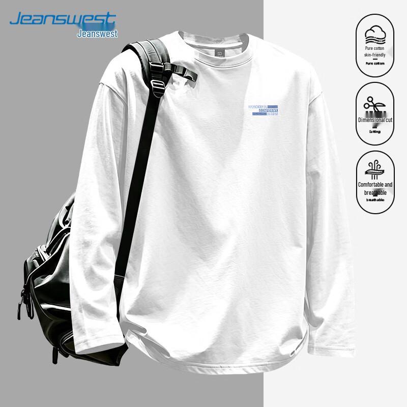 Jeanswest Men's Casual 100% Cotton Long Sleeve T-Shirt