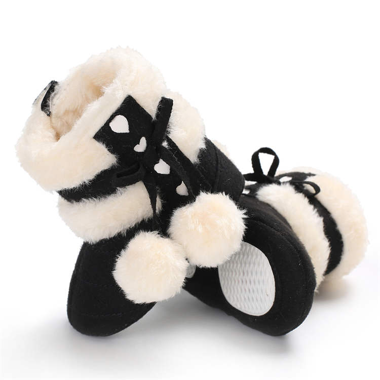 Winter Snow Baby Boots Warm Fluff Balls Indoor Cottton Soft Rubber Sole Infant Newborn Toddler Baby Shoes