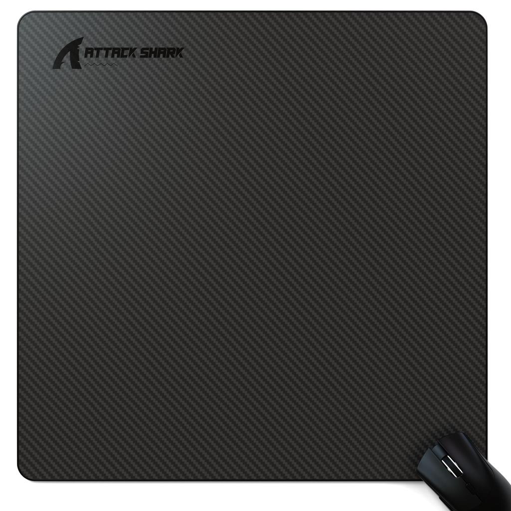 ATTACK SHARK Gaming Mouse Pad True Carbon Fiber Mouse Pad for Gaming Carbon Precision Reinforced Edge Cloth Comfortable Waterproof and Sweat