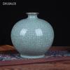 Jingdezhen Antique Official Kiln Ice Cracked Pomegranate Bottle Chinese Home Decoration Blue Glazed Open Piece Ceramic Vase