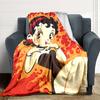 1Pc Betty Boop Dress Blanket For Couch Bed Plush Cozy Fuzzy Blanket Super Soft Warm Blankets For Fall And Winter 09186