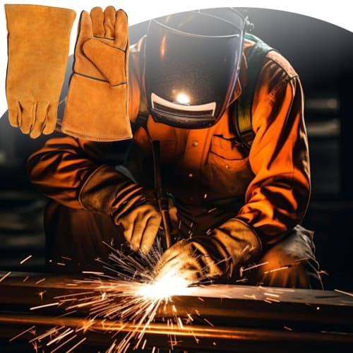 SPEEDWOX Welding Tool Set: Carbon Steel Welding Pliers, Hammer, Gauge, and Gloves, Red