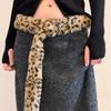 PU Leather Furry Waistband Faux Fur Y2K Waistband Simple Plush Belt  Spicy Girl