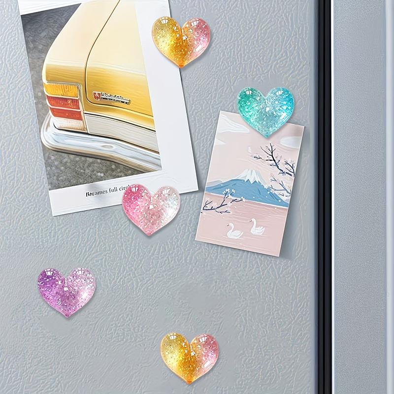 9Pcs Heart-Shaped Decorative Refrigerator Magnets Set Cute Decoration For Home Office Whiteboard Dishwasher Decor Perfect Gift