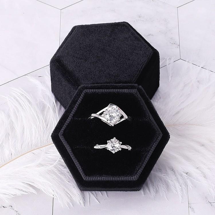 Flannel Hexagonal Jewelry Box for Bracelets and Rings