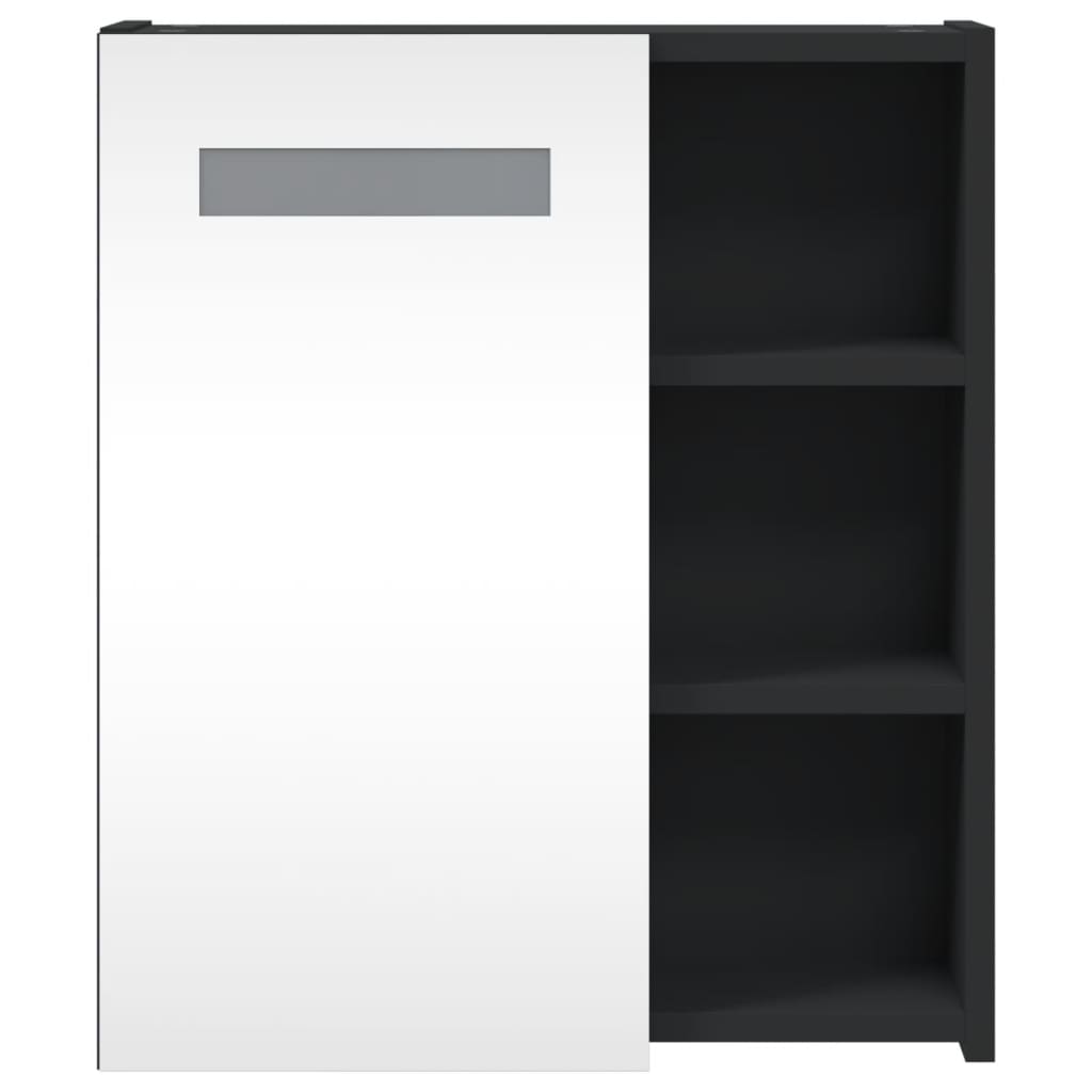 LED Lighted Mirror Cabinet Black 45 x 13 x 52 cm