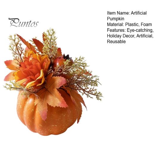 Urlaubsparty Tischdekoration Herbstkürbis Ornament, Künstlicher Schaumstoff mit Blume, Ahorn Innen Halloween Akzente Blätter, Beere für Herbsternte