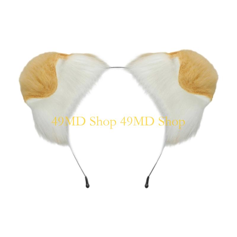 49MD Adjustable Puppy Ear Headwear Soft Plush Hair Ornament For Cosplayer Daily Use