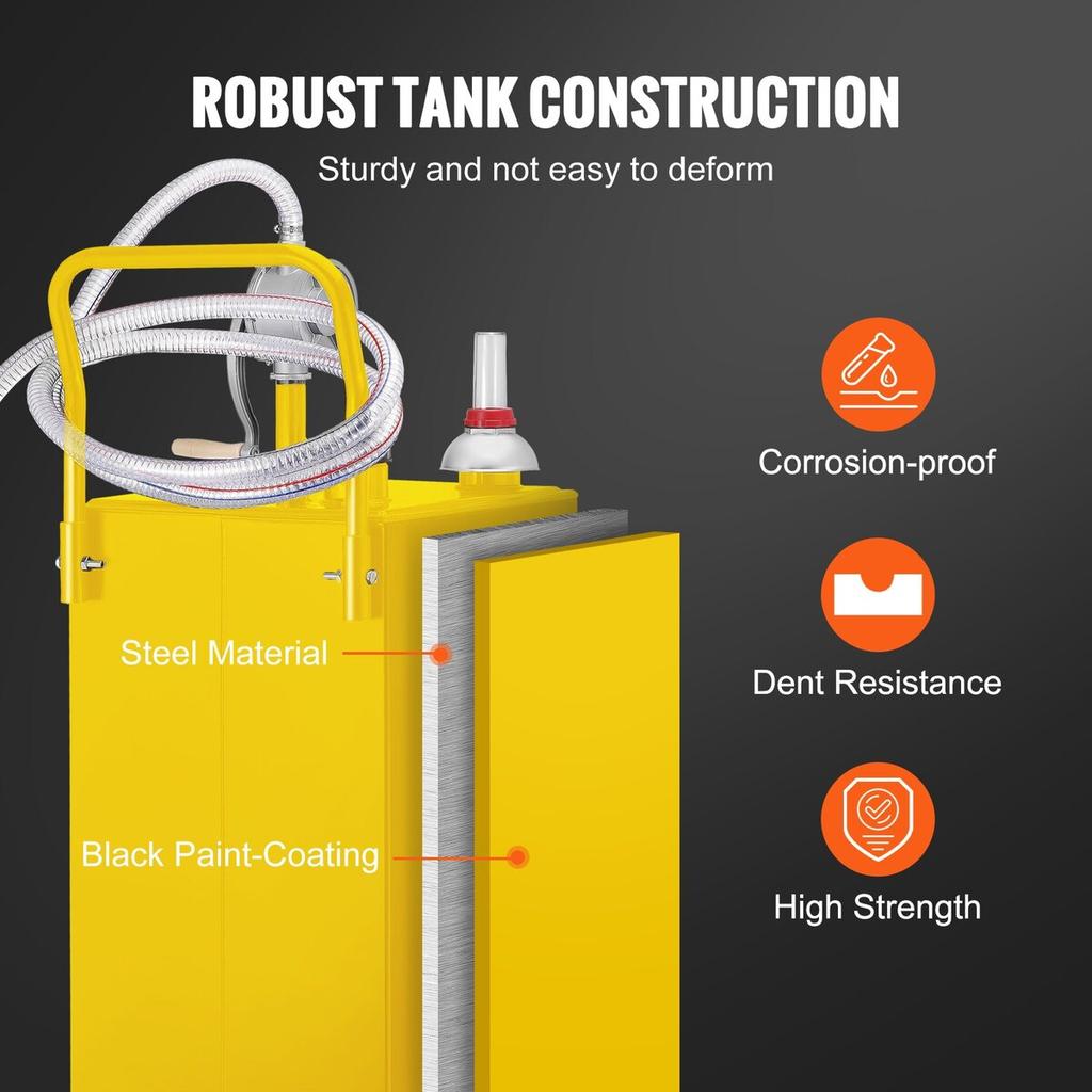 30 Gallon Fuel Caddy, Gas Storage Tank & 4 Wheels, with Manuel Transfer Pump, Gasoline Diesel Fuel Container for Cars, Lawn Mowers, ATVs, Boats, More,