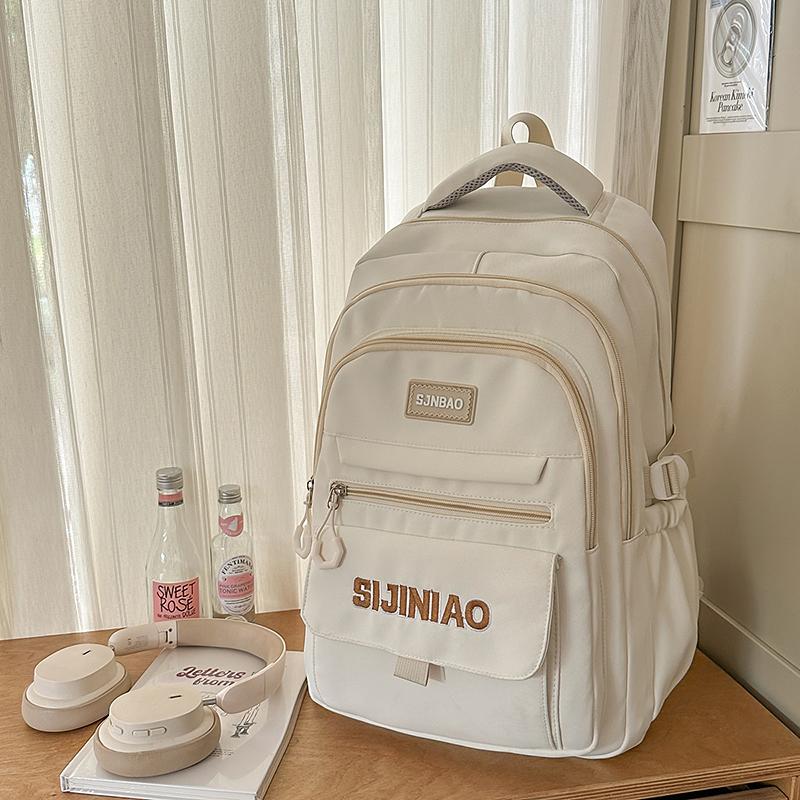 Girls Letter Backpack High School Students Schoolbag