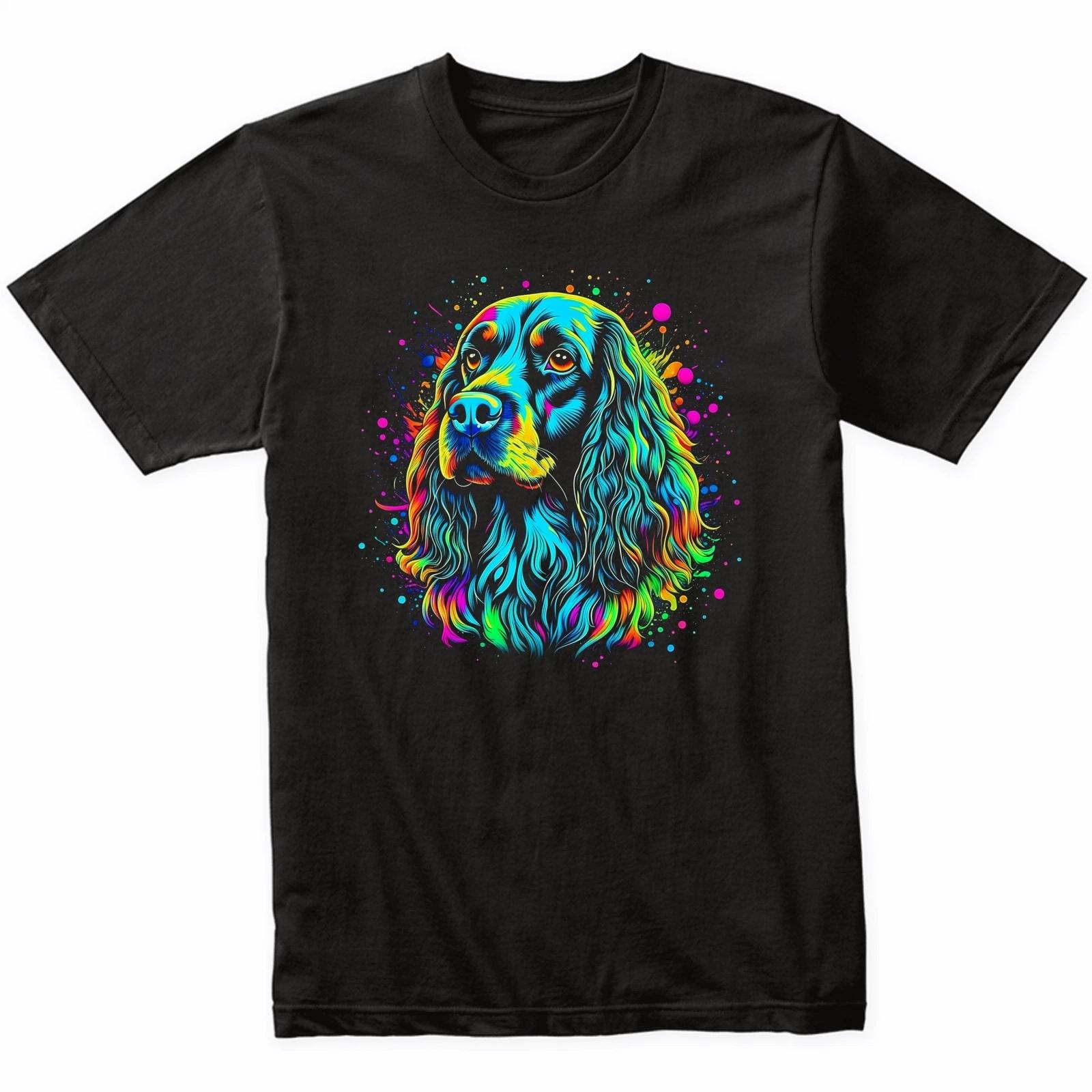Cocker Spaniel Psychedelic Dog Art T-Shirt - Cocker Spaniel Owner Gift 4XL