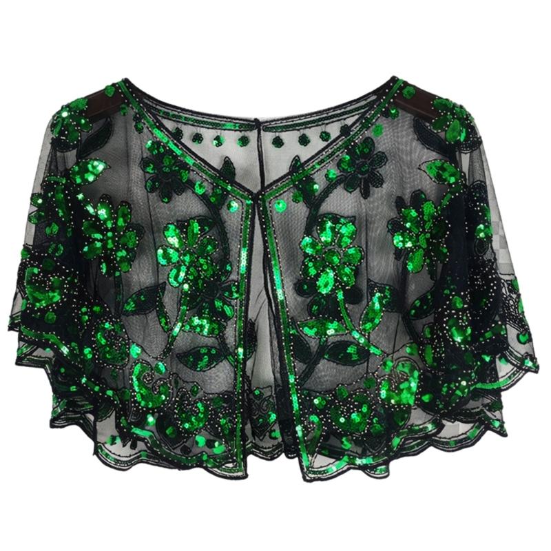 Sparkling Short Scarf Shawl With Glittering Sequined For Women And Girl Beach Event Evening Party Dressingup Accessory