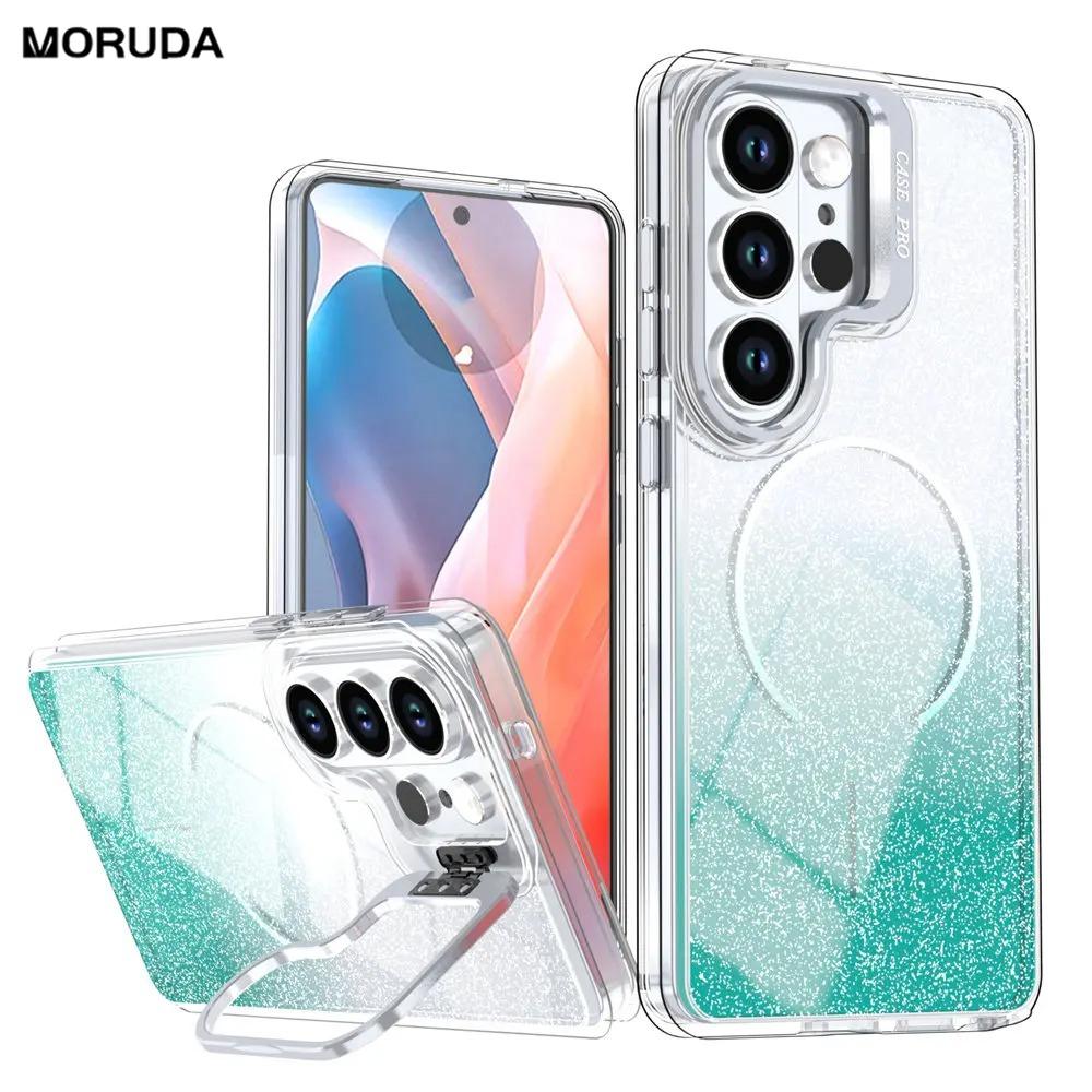 Glitter Gradient for Magsafe Bracket Case for Samsung Galaxy S26 Ultra S25 Plus S24 FE A56 A37 A17 Magnetic Holder Stand Cover
