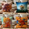 DOG MAN Anime Cushion Cover Anti-dustmite Pillowcase Invisible Zipper Silky Short Plush Sofa Cushion Cover