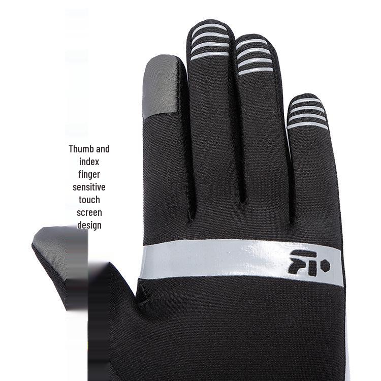 Korean Velvet Windproof Running and Cycling Gloves for Men & Women - Warm Autumn/Winter Outdoor Fitness & Mountaineering Protection