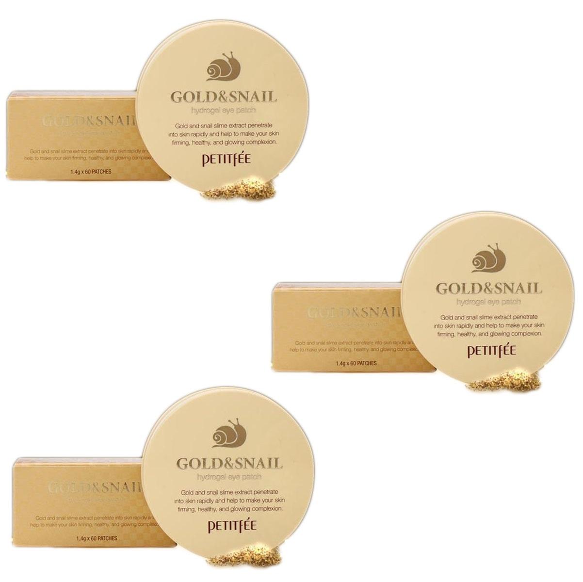 

Petitfee Gold & Snail Hydrogel Eye Patch (60 листів) Корейська косметика 3EA