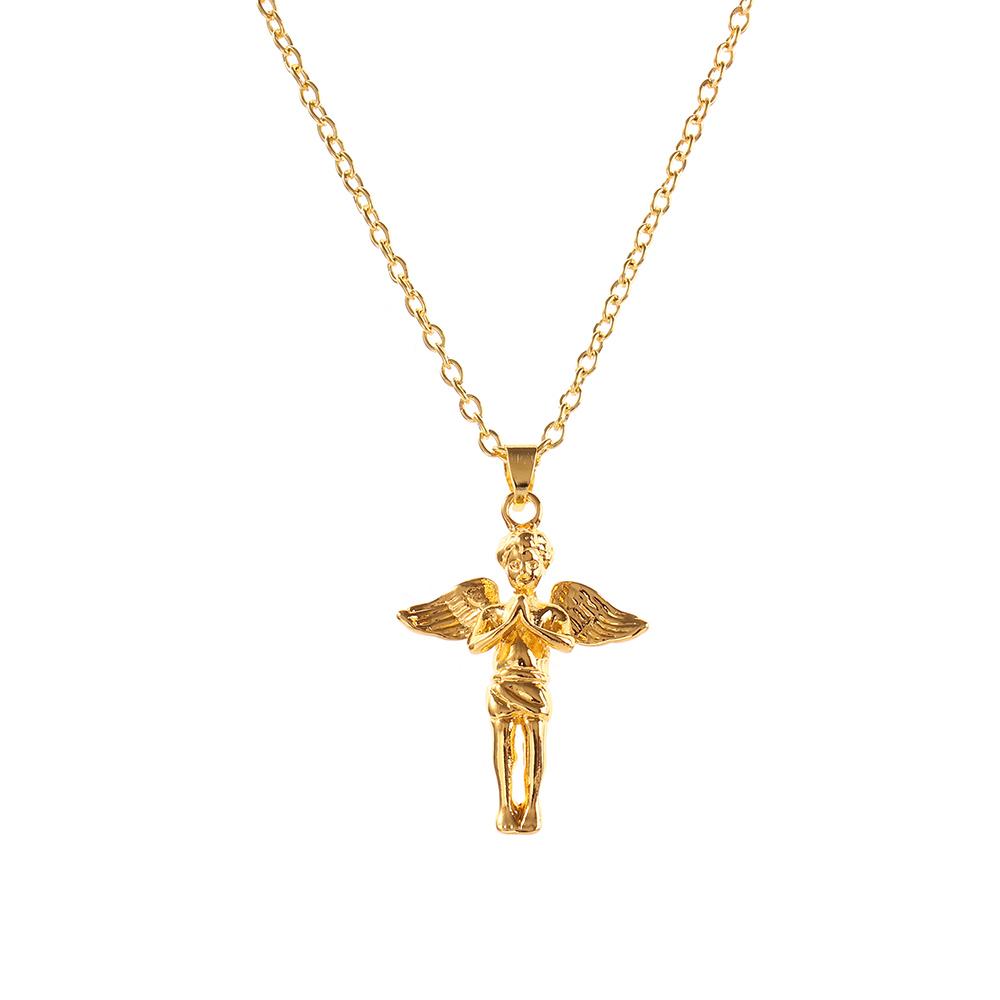 Greative Fashion Wing Jewelry Little Angel Accessories Wing Pendant Angel Necklace Hiphop Pendant Necklace золотой