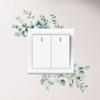Light Switch Decal Green Leaf Vinyl Stickers Plant Leaf Design Waterproof