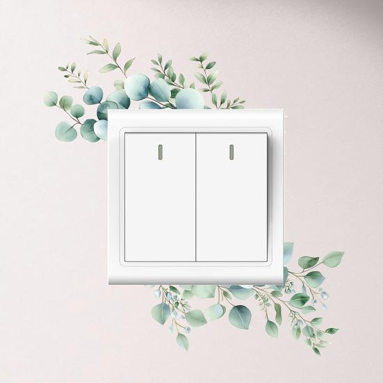 Light Switch Decal Green Leaf Vinyl Stickers Plant Leaf Design Waterproof