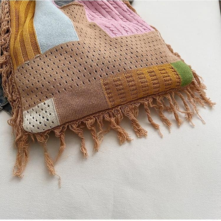 Mori literary and artistic vacation breathable large-capacity shoulder woven bag