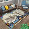 Antique World Map Carpet suitable as a non-slip mat for the living room or bedroom sofa