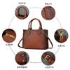 2025 Vintage Cowhide Leather Tote Bags High Quality Women's Top-handle Handbag Designer Shoulder Crossbody Bag Large Capacity