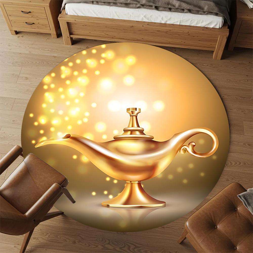 1pc magic lamp Round Chair mat Area Rug - Non-Slip, Floor Mat for Office, Bedroom, and Indoor Decor c1125232