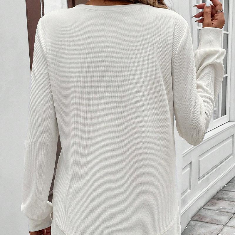 Felpa Oversize da Donna Autunno Inverno 2025 Colore Unico Girocollo Manica Lunga Chic Casual