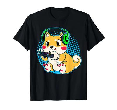 Süßer Spiel Shiba Inu Hund Videospiel Computer PC Spiel T-Shirt_