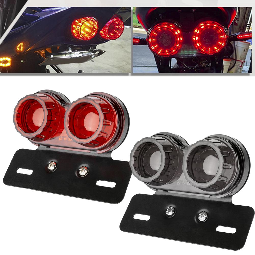 Universal Motorbike License Plate Led Integrated Tail Light Stop Light Lamp LED Brake Tail Lights With License Plate Lights