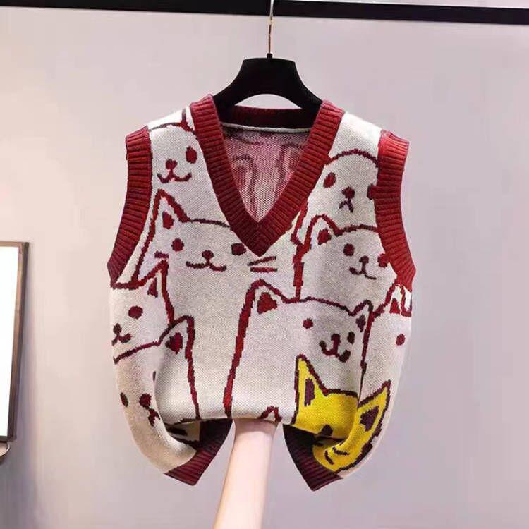 2023 Neuer Koreanischer V-Ausschnitt Strick Damenpullover: Herbst/Winter Lockerer Oberbekleidungstrend