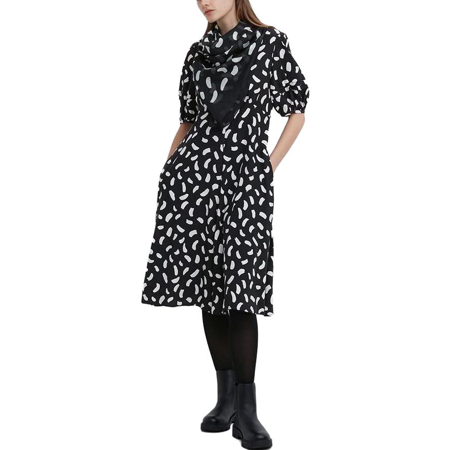 UNIQLO Clare Waight Keller Collaboration Lantern Sleeve Printed Short Sleeve Dress Women dresses 462600-09