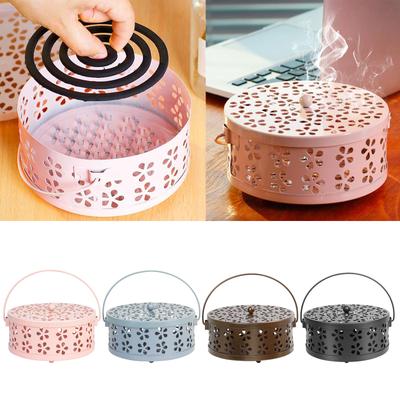 Coil Incense Burners Mosquitos Coil Holder Hanging Metal Coil Incense Mosquitos Spiral Holder Box Incense Stick Holder
