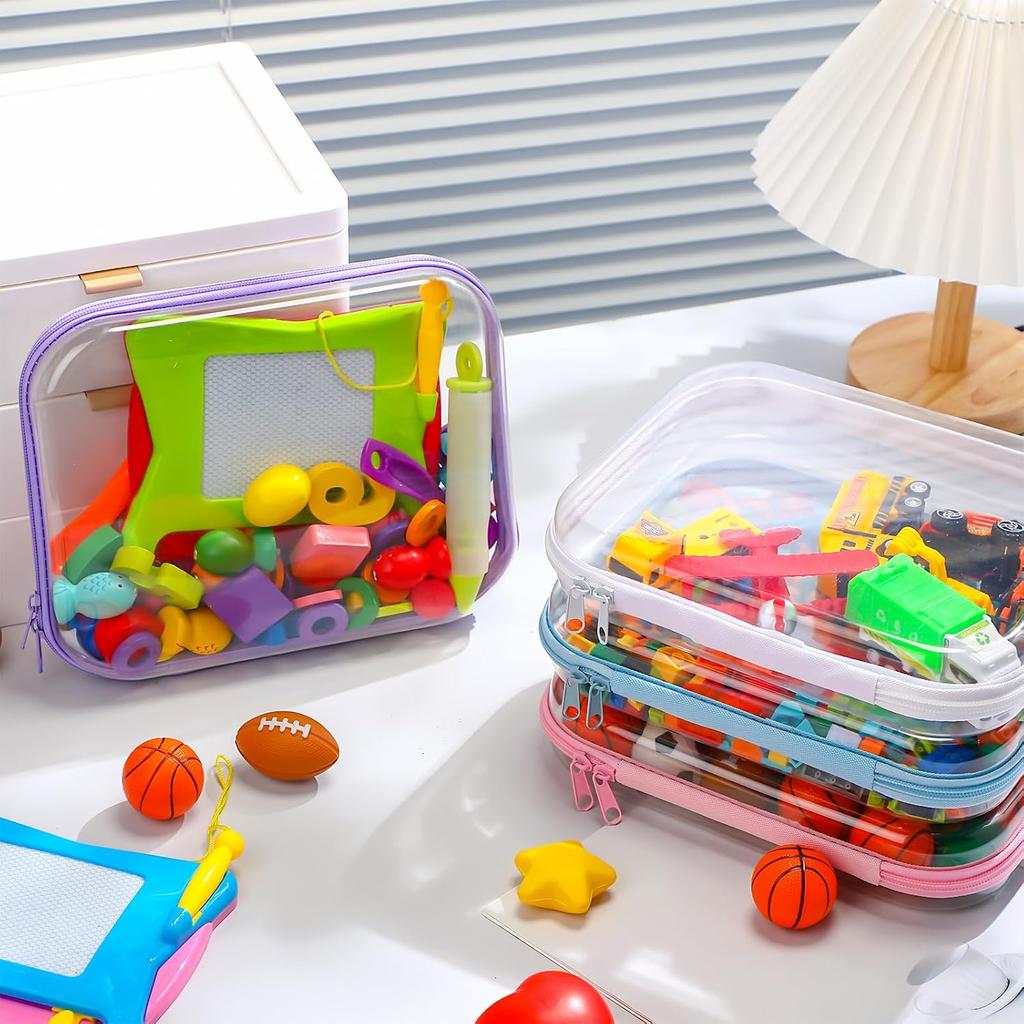 Clear Hard Shell Zipper Case, Clear Zipper Pouches Waterproof Makeup Organizer & Travel Toiletry Bag, Diaper Bag Organizing