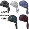 Conjunto de Chapéu Bandana de 4 Peças em Cores Aleatórias - Acessório de Cabeça Cool, Forro de Capacete de Segurança - Bandana de Pirata para Motocicleta, Bandana para Esportes de Ciclismo, Chapéu Bandana Unissex para Exterior