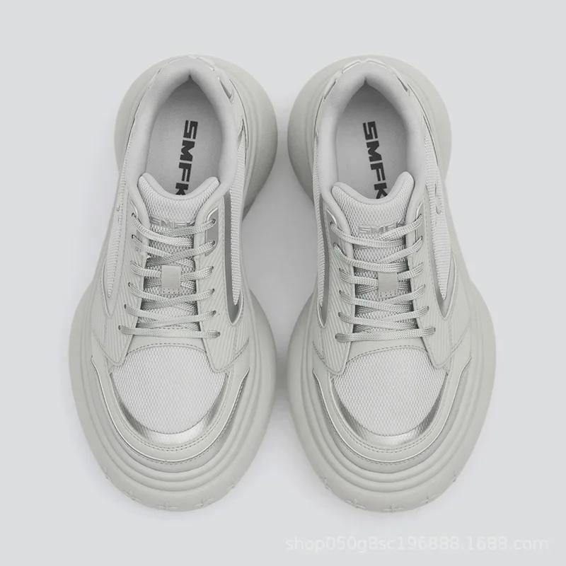 SMFKRIPPLE Damen High Heel Mesh Sportschuhe - Atmungsaktiv, Dicksohlig, Höhenverstärkend, Lässige Winterschuhe.