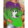 Fall Winter Pullover Women's Halloween Ghost Printed Sweatshirt 3D Print O-Neck Long Sleeve Tops Women's Apparel Y2K Streetwear